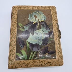 Antique Victorian Photo Album • Ornate Floral Cover • Empty Cabinet Card Frames